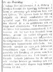 Öberg Johan Albert Älvsbyn 60 år 25 Jan 1923 NK