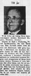 Öhgren Anders Bernhard Övrabyn 70 år 14 Nov 1966 NSD
