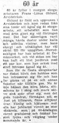 Öhlund Frans Linus Arvidsträsk 60 år 10 Sept 1957 PT