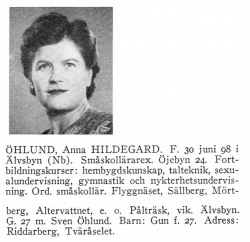 Öhlund Hildegard 18980630 Från Svenskt Porträttarkiv