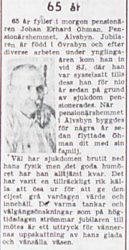 Öhman Johan Erhard 65 år 18 mars 1952 PT