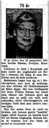 Öhman Lovisa Svedjan Korsträsk 75 år 18 Sept 1958 NK