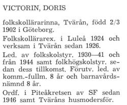 Victorin Doris Älvsby Landskommun 1957