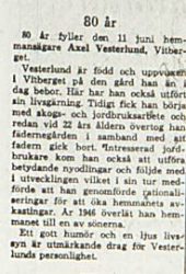 Westerlund Axel Vitberget 70 år 10 juni 1963 NK
