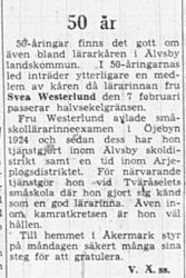 Westerlund Svea Åkermark 50 år 5 Feb 1949 NK