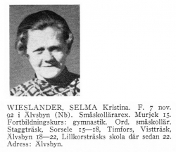Wieslander Selma 18921107 Från Svenskt Porträttarkiv b