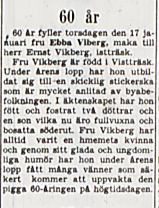 Wikberg Ebba Isträsk 60 år 16 jan 1952 NK
