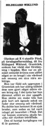 Wiklund Hildegard Granträsk död 11 Jan 1975 PT