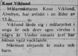Wiklund Knut Älvsbyn död 2 aug 1972 NK