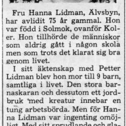 Hanna Lidman 1900-1976