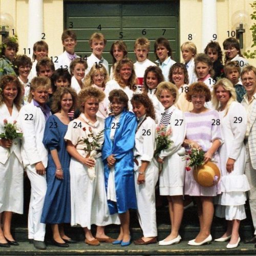 1988 Klass 9 C examen i Älvsby kyrka