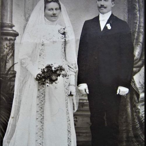 Brudparet Johan August Engström och Jenny Augusta Andersson